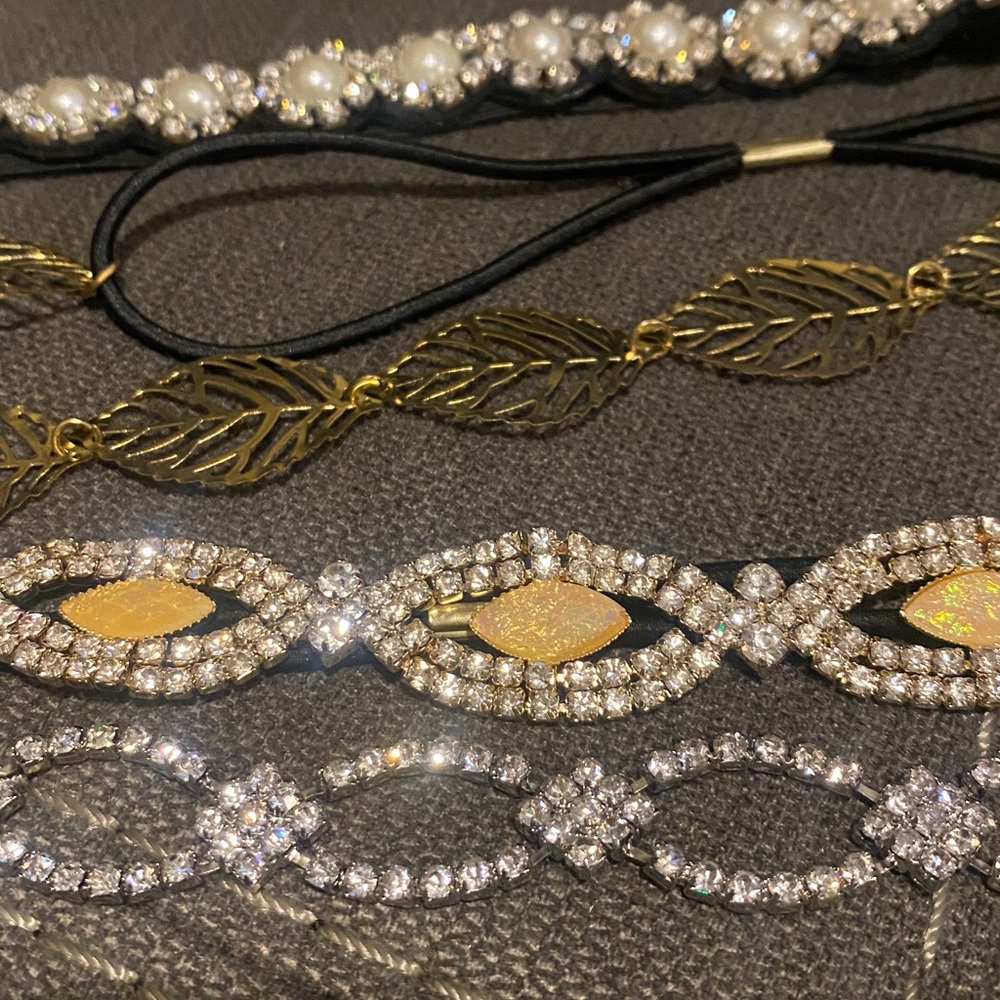 Elegant Women's Headband Set - Gold, Silver, Black